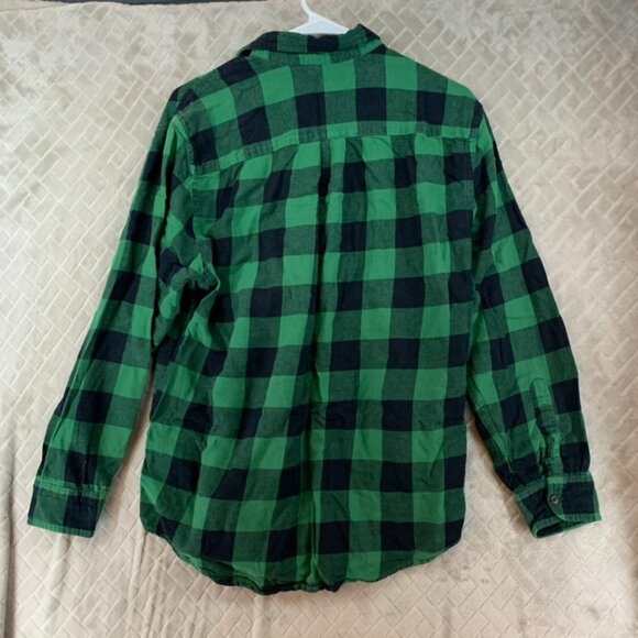 Croft & Barrow Mens Medium Button Shirt Plaid Green Flannel Long Sleeve Collared - Picture 13 of 16